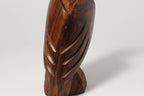 Natural Wonders USA hand-carved dark wood owl figurine with detailed feather texture and natural grain patterns.