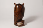Natural Wonders USA hand-carved dark wood owl figurine with intricate feather details and natural grain.