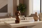Natural Wonders USA hand-carved dark wood owl figurine with intricate feather details and alert eyes.