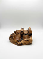 Natural Wonders USA Cedar Burl 2 Bottle Wine Holder with unique natural grain patterns and rustic charm.