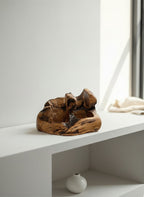 Natural Wonders USA Cedar Burl 2 Bottle Wine Holder with unique wood grain, rustic charm, and natural texture.