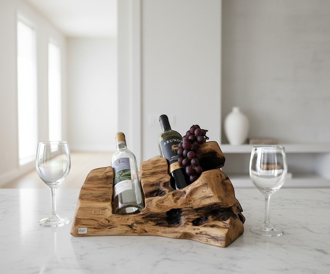 Cedar Burl 2 Bottle Wine Holder  Natural Wonders USA