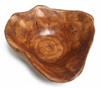 Natural Wonders USA medium cedar wood serving bowl with rustic grain and smooth finish, 4" H x 7" L x 6" W.