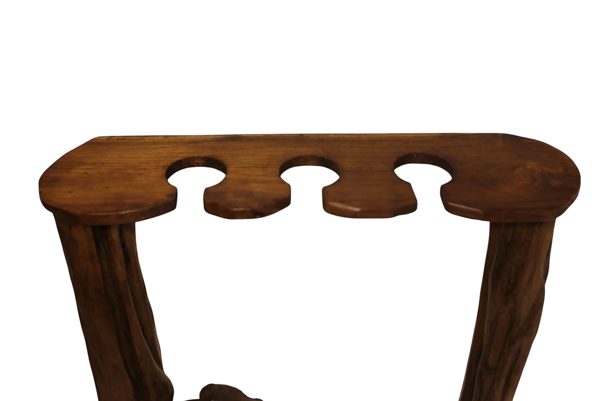 Natural Wonders USA rustic driftwood display stand with 3 slots for canes or staffs. Natural wood.