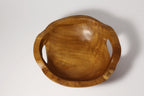 Natural Wonders USA hand carved wooden serving bowl with integrated handles, warm tone, natural grain.