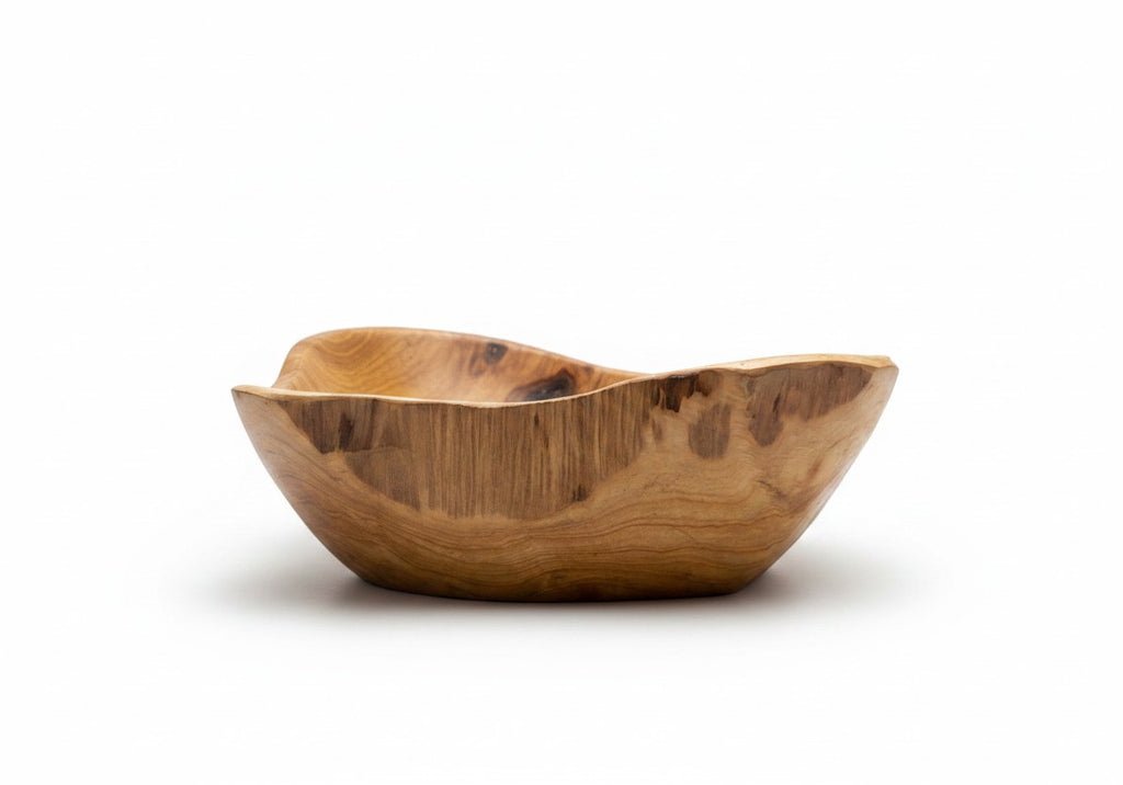Natural Wonders USA large cedar serving bowl with rustic grain and smooth finish, 5" tall x 16" round.