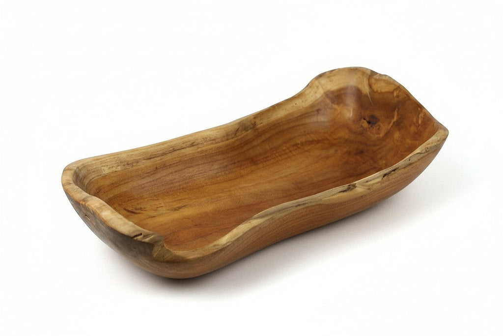 Natural Wonders USA rustic wooden trough bowl with organic shape and natural grain. Perfect centerpiece or catch-all.