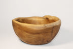 Natural Wonders USA rustic wooden serving bowl with unique grain pattern and irregular rim, perfect for salads or decor.