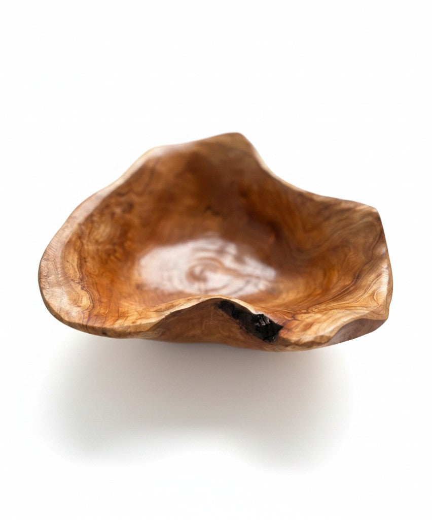 Natural Wonders USA small cedar wood bowl with smooth curves and natural grain, 3.5