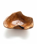 Natural Wonders USA small cedar wood bowl with smooth curves and natural grain, 3.5" H x 7" W.