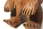 Natural Wonders USA rustic hand carved wooden bear figurine, detailed paws and wood grain.