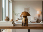Natural Wonders USA mini wooden mushroom sculpture with natural grain texture and a whimsical charm.