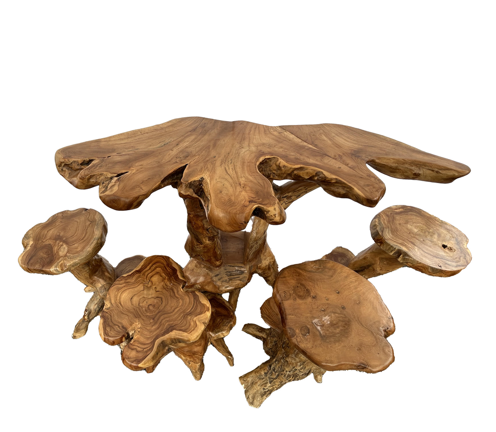 5pc Teak Wood Bar Set