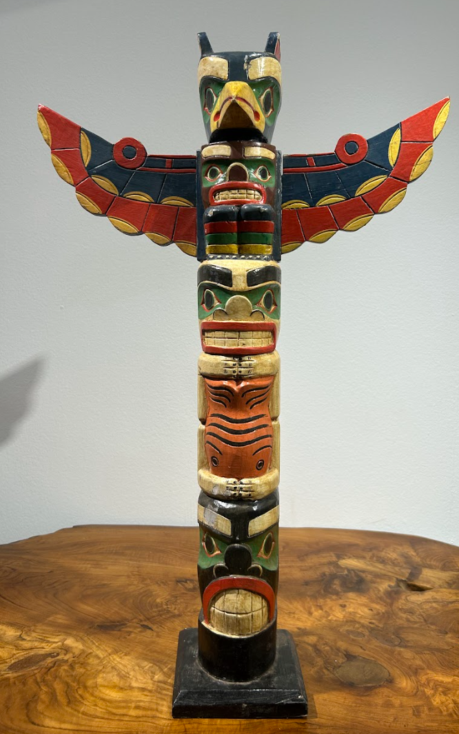 Brown/Green Wooden Totem