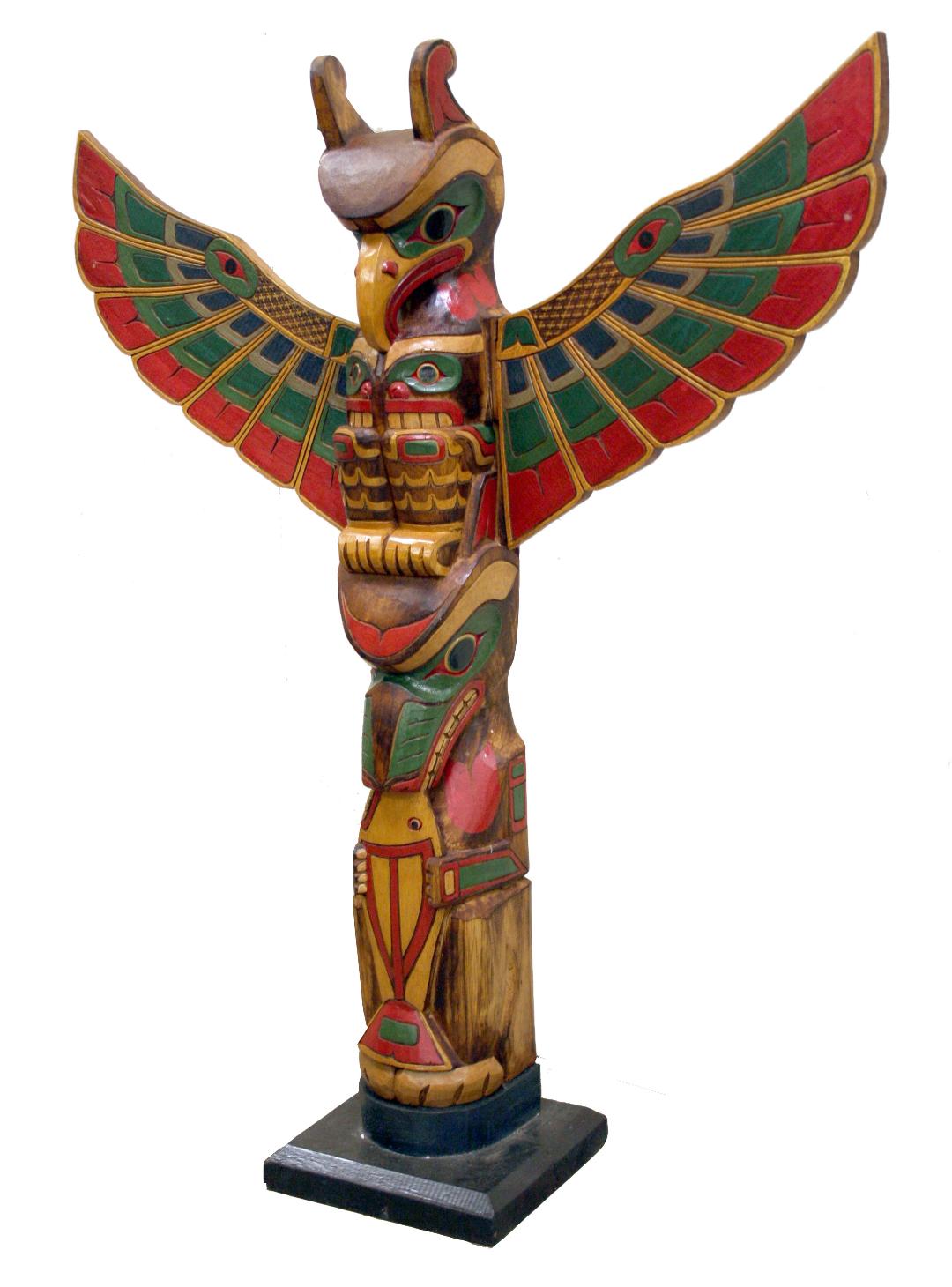 Glossy Wooden Totem Poll