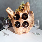 Teak root wine holder- 4 bottles