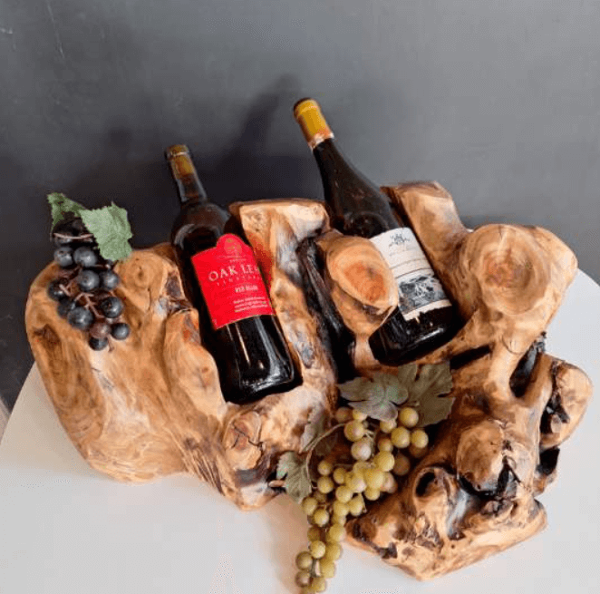 Cedar Burl 2 Bottle Wine Holder
